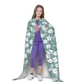 thumbnail image 4 of Honeii Floral Print Poncho Cape, Cloak Coat, Snuggly Hooded Wearable Blanket, Hooded Cape For Teenagers,Halloween Costumes-Medium, 4 of 7