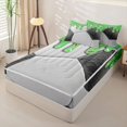thumbnail image 2 of Homewish Sport Soccer Zipper Twin Comforter Sets with Fitted Sheet and 2 Pillowcases,Teens Green Ice Cream Drip Zipper Bedding Set,4-Piece,Black Reversible, 2 of 6
