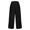 thumbnail image 4 of Pantalones de Pierna Ancha de Cintura Alta para las Mujeres de Verano Pantalones Casuales de Color Sólido, Longitud Larga con Bolsillos Laterales, 4 of 8