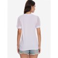 thumbnail image 6 of Womens Summer Tops V Neck T Shirts Swiss Dot Puff Sleeve Tops Loose Casual Tshirts, 6 of 6