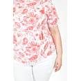 thumbnail image 4 of Blusa estampada con cinturón ajustable Roman Fashion/Tallas Extras, 1895 (Naranja) naranja 38, 4 of 6