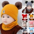 thumbnail image 6 of GRNSHTS Newborn Infant Kids Baby Boy Girl Pom Hat Winter Warm Knit Bobble Beanie Cap Scarf Set, 6 of 10