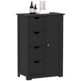 thumbnail image 1 of kleankin Armoire de Rangement de Salle de Bain avec Tiroirs et Tablette Ajustable, Noir, 1 of 10