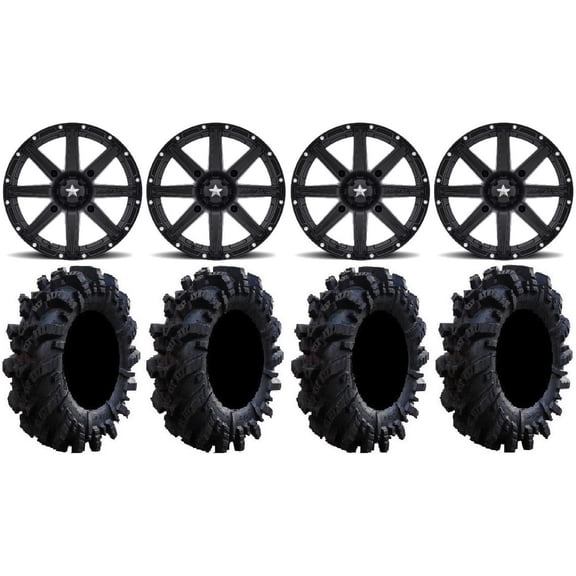 MSA Black Clutch 14" UTV Wheels 30" Intimidator Tires Polaris RZR XP 1000 / PRO XP / Ranger XP 900/1000