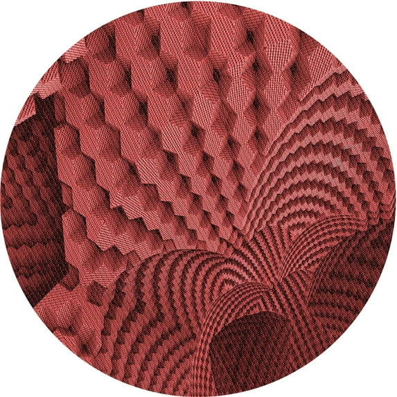Ahgly Company Machine Washable Indoor Round Transitional Grapefruit Red Area Rugs, 8' Round