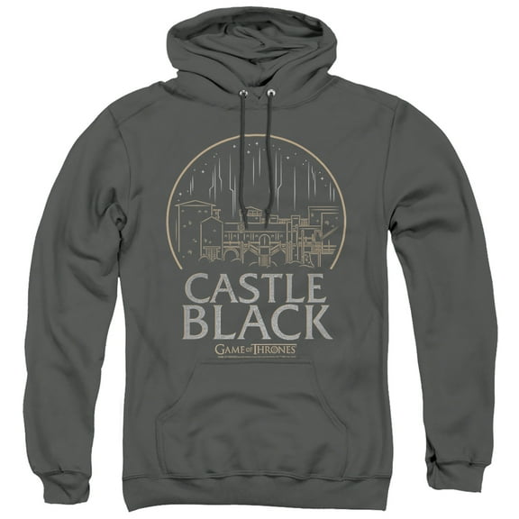 Game of Thrones Castle Black Unisex Adult Pull-Over Hoodie,Charcoal, Small