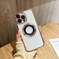thumbnail image 4 of Magnetic Clear iPhone 14 Pro Max Case [Compatible with MagSafe] [Logo View] for Women & Men, Electroplating Process Full Camera Cover Protection Compatible with iPhone 14 Pro Max-Pink, 4 of 14