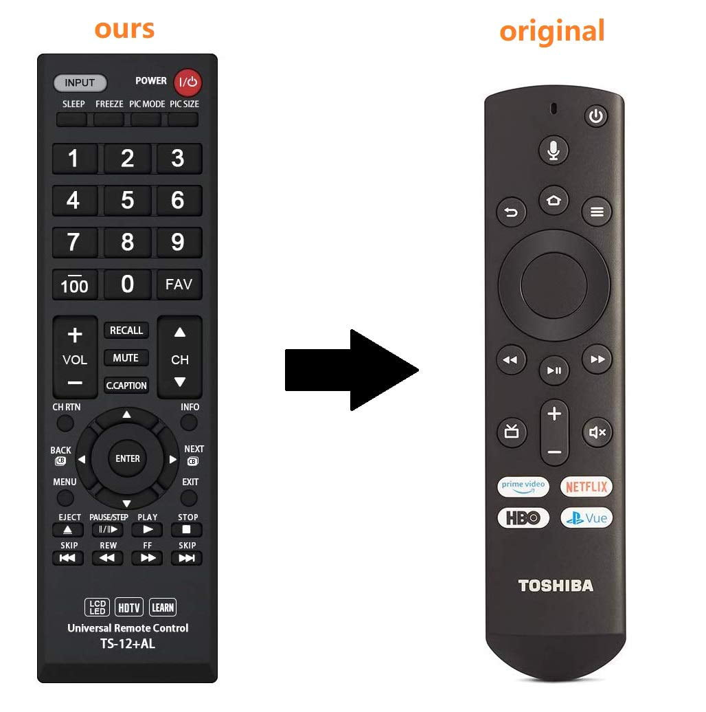 Ct Rc1us 19 Remote Control For All Toshiba Fire Tv Edition Smart Tv Led Lcd Tv And Insignia Fire Tv With Learning Function 1 Year Warranty Ts12 Walmart Com