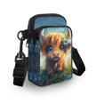 thumbnail image 3 of HELLHERO Cow Starlit Night Shoulder Purse Double Layer Unisex for Travel Daily Use 4.33x1.97x7.09, 3 of 7