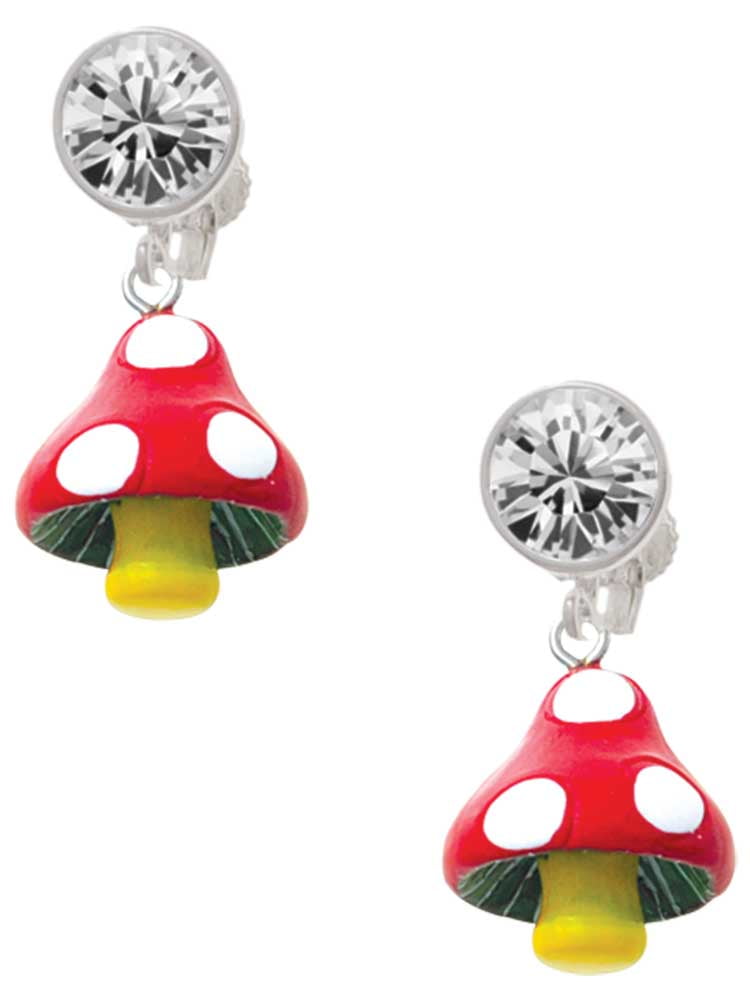 mushroom clip on earrings