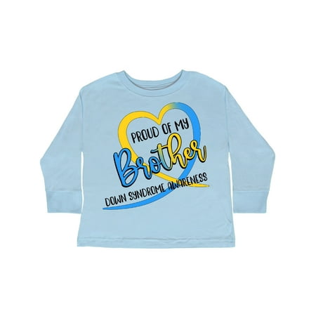 

Inktastic Proud of my Brother Down Syndrome Awareness Heart Ribbon Gift Toddler Boy or Toddler Girl Long Sleeve T-Shirt