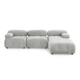 thumbnail image 3 of Convertible Modular Sectional Sofa Couch, Velvet L-Shaped Sectional Sofa with Reversible Ottoman, Modern 4 Seater Button Tufted Corner Sofa Cloud Couch for Living Room Apartment, Light Grey, 3 of 9