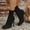 Black, variant on Women Sock Booties Stiletto-heeled Non Slip Boots Stretch Knit Slim Fit Pull On Boot Pointed Toe Breathable Casual Shoes White 43