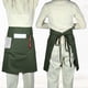 thumbnail image 2 of Delantales únicos con bolsillos, delantal de cintura adecuado para servir y cocinar, 27.56"x19.69", verde ejército, 2 of 7