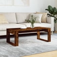 thumbnail image 1 of vidaXL Coffee Table Smoked Oak 102x50x35 cm Engineered Wood, 1 of 5
