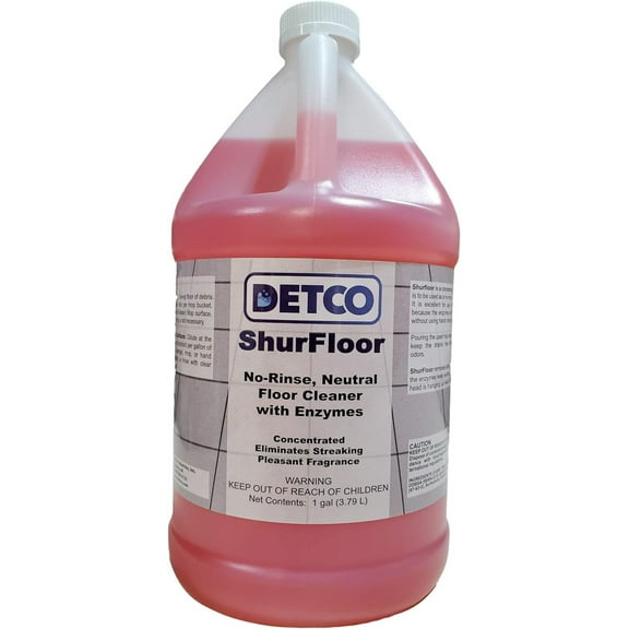 ShurFloor - Professional Strength &  Grade Floor, Drains, & Mop Head Cleaner & Odor Eliminator, 2oz Per Gallon of Hot Water, Daily No Rinse Cleaner with 4 Different Enzymes, 1 Gallon