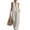 189#White, variant on Minimalist Elegant Linen Jumpsuit for Women Sleeveless Halter V Neck Loose Wide Leg Pants Casual Summer Rompers White XL