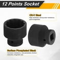 thumbnail image 5 of Uxcell 1/2" Drive 12 Points Socket 34mm Metric CR-V Steel Shallow Impact Socket, 5 of 7