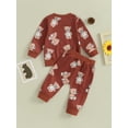 thumbnail image 4 of Liacowi Baby 2 Piece Spring Outfit Cute Cartoon Bear Print Long Sleeve Sweatshirt and Pants Set for Newborn Infant Fall Clothes, 4 of 8
