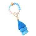 thumbnail image 1 of Amaiiu Beads Bracelet Keychain Pendants Exquisite Fashion Decor Accessory Tassel Keys Ring Pendant Hanging Decor Bags Fringe Keyholders Light blue, 1 of 7
