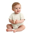 thumbnail image 4 of biudgviw Baby Boy Girl Onesie Romper Infant Plain Oversize T-Shirt Casual Round Neck Short Sleeve Bodysuit Cotton Summer Clothes(Beige,0-3 Months), 4 of 6