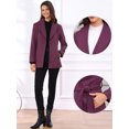 thumbnail image 2 of DARING DIVA Women's Lapel Collar One Button Overcoat with Belt XS Purple, 2 of 8