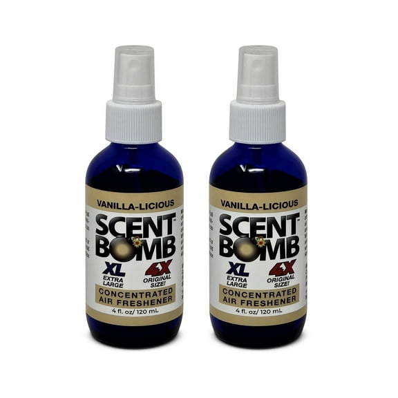 Scent Bomb Vanilla-liscous Air Freshener 4oz Spray 2-Pack, Long-Lasting Odor Eliminator for Home & Car, Effective Deodorizer Spray for Kitchen, Bathroom, Fresh Room Spray & Smell Neutralizer