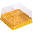 thumbnail image 2 of 50pcs Plastic Mini Cake Box Square Mooncake Dome Cake Boxes Golden Christmas Festival Wedding Birthday Packing Box (Large), 2 of 9