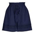thumbnail image 3 of SBYOJLPB Shorts Pants Women's Stretch High Waisted Shorts with Drawstring Lace Bohemian Wide Leg Casual Shorts, 3 of 8