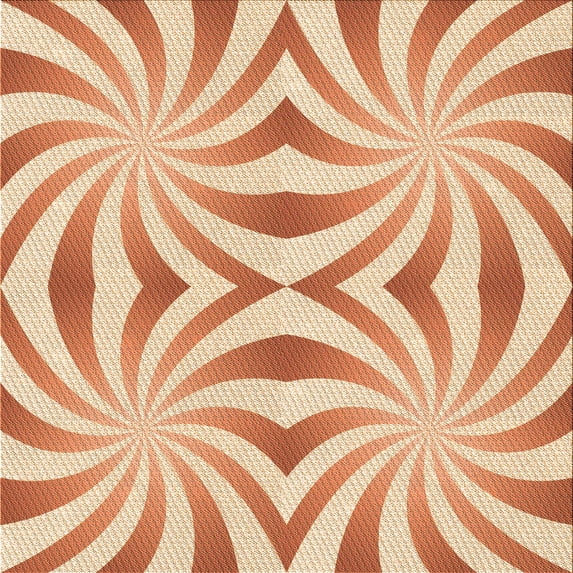 Ahgly Company Machine Washable Indoor Square Transitional Bright Orange Area Rugs, 4' Square