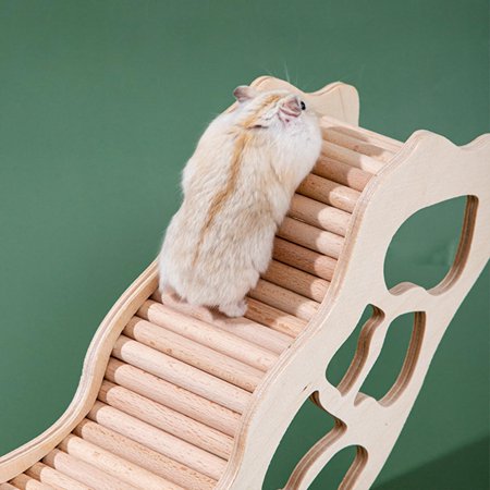 Hamster Hideout Hut Cage Decor Hiding Ladder Underground Tunnel Wooden Tiny Gerbils Exercise Activity Platform Hut Palyhouse Exercise Toys