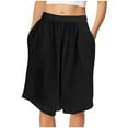 thumbnail image 2 of Bzhegqhd Womens Solid Color Shorts Loose Shorts, 2 of 7