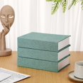 thumbnail image 5 of Trianu 3 Pcs Faux Book Box Decorative Books Modern Linen Fake Books Decor for Coffee Table DIY Crafts Storage Home Bookshelf Cafe Hotel Decoration Display, Green, 5 of 7