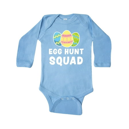 

Inktastic Egg Hunt Squad with Easter Eggs Gift Baby Boy or Baby Girl Long Sleeve Bodysuit