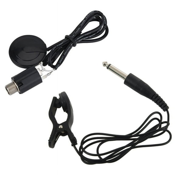 1pcs Black Universal Guitar Acoustic Pickup Clip & 1 set Acoustic Guitar Pickup Piezo Transducer