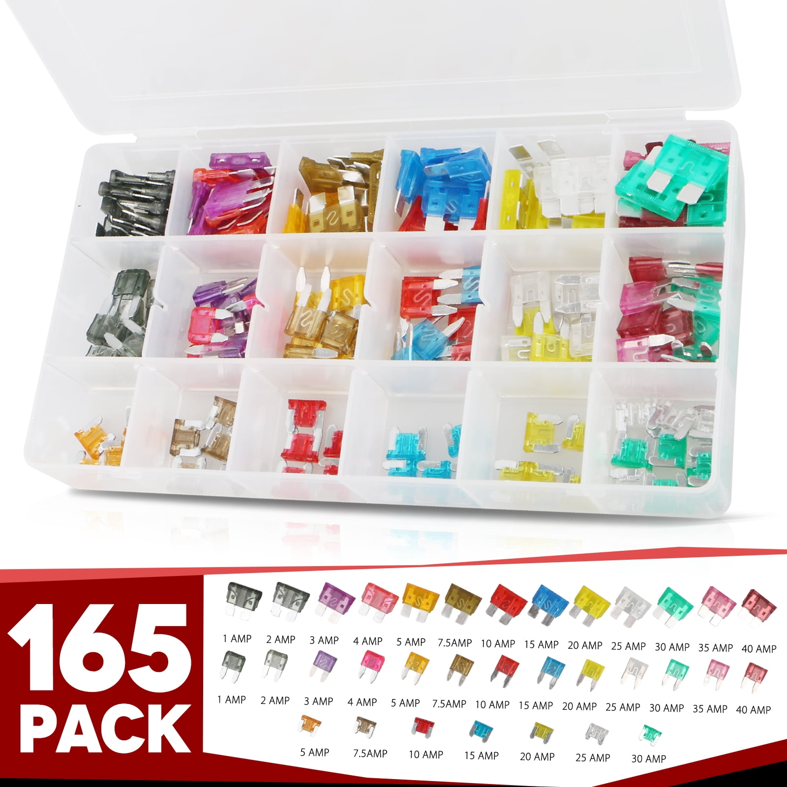 12 Piece Car Fuse 35 AMP ATC Color Coded Emergency Replacement Kit