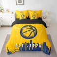 thumbnail image 2 of Erosebridal 7 Pcs Comforter Set Queen Size,Basketball Bed in a Bag with Flat Sheet and Fitted Sheet and Adults,Sports Bedding Set with Pillowcase and Sham,Indiana, 2 of 5