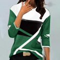 thumbnail image 2 of FAIWAD Women's Color Block Geometric Patchwork Print Tops Long Sleeve Round Neck Spring Pullover Blouses, 2 of 3