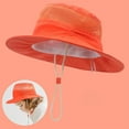 thumbnail image 2 of Mikilon Children Adjustable Sun Hats Solid Color Tulle Breathable Fisherman Hats Outdoor Drawstring Hats, 2 of 4