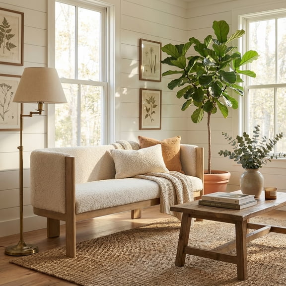 Christopher Knight Home 48.5" Upholstered Solid Loveseat, Modern 2-Seat Sofa, Natural Ash Almond