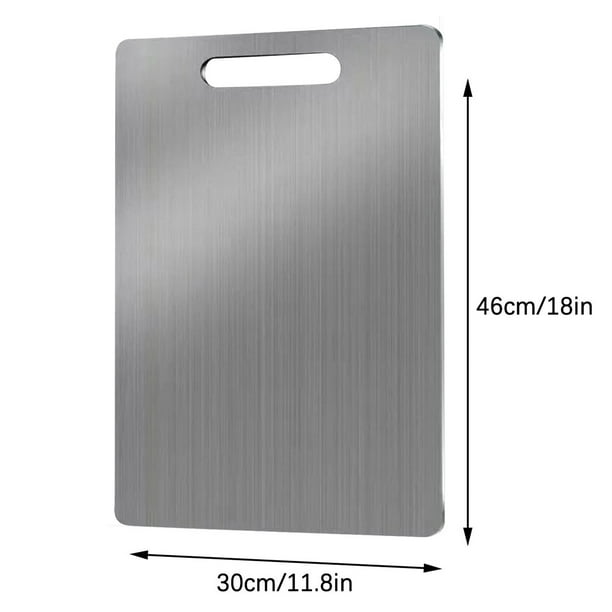 Tabla de Cortar de Acero Inoxidable de 29,5 a 47,2 Cm | Bloque de Corte Duradero de Grado Alimenticio 304 de 1,2 Mm de Grosor | Superficie Higiénica No Porosa y Apta para Lavavajillas | Preparación d