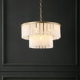 thumbnail image 4 of Safavieh Couture Kiandra 4-Light 2-Tier Modern Gold White Marble Chandelier, 4 of 6