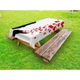 thumbnail image 1 of Kiss Outdoor Tablecloth, Pretty Girl Black Silhouette Blowing Red Hearts Romance Love Valentines Day Theme, Decorative Washable Fabric Picnic Tablecloth, 58 X 120 Inches, Black White Red, by Ambesonne, 1 of 2