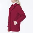 thumbnail image 4 of Puntoco Ropa de invierno para mujer, talla grande, abrigo de algodón de cuero con solapa cálida, chaqueta de manga larga Puntoco Puntoco-1, 4 of 5