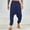 46#Navy, variant on Men's Drawstring Aladdin Hippie Harem Pants Loose Drop Crotch Trousers Casual Pants Solid Color Low-grade Pants Harun Pants Corset Feet Elastic Waist