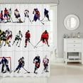 thumbnail image 2 of Ice Hockey Shower Curtain for Bathroom for Girls Boys Ice Sports Game Bath Curtain Gradient Style Decorative Fabric Bathroom Shower Curtain Set Ice Hockey Sports Bathroom Accessories 72"x84", 2 of 6