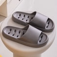 thumbnail image 2 of Mens Womens Unisex Lightweight Quick Dry Drainage Athletic Slides - EVA Shower Pool Shoes with Arch Support, Non-Slip, Gray,Size 8.5-10, 2 of 6