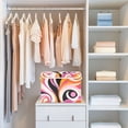 thumbnail image 4 of Yayeee Collapsible Cube Storage Bin with Lid Fabric Closet Decorative Basket with Handles, Swirling Circles, 4 of 7