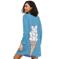 thumbnail image 2 of FORMRS Womens Long Sleeve Nightgowns Crew Neck Sleep Shirt Soft Pajamas Sizes S-3XL, Ice Cream Cat, 2 of 8
