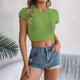 thumbnail image 1 of mfyjkho Tops De Moda Para Mujer, Suéter Corto De Moda Con Cuello Redondo Y Manga Corta Con Inserción En Los Hombros De Color Liso Para Mujer Tops Para Mujer L, 1 of 8